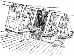 sailors slept in hammocks